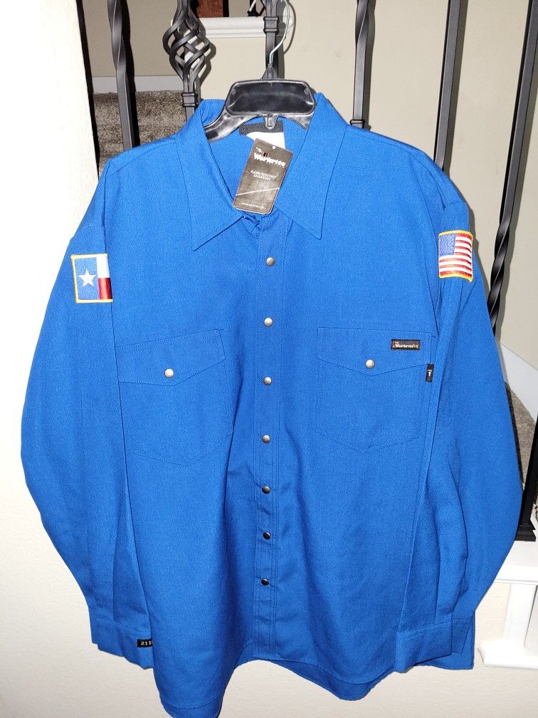 WORKRITE FRC NOMEX ROYAL BLUE SNAP ON SHIRT