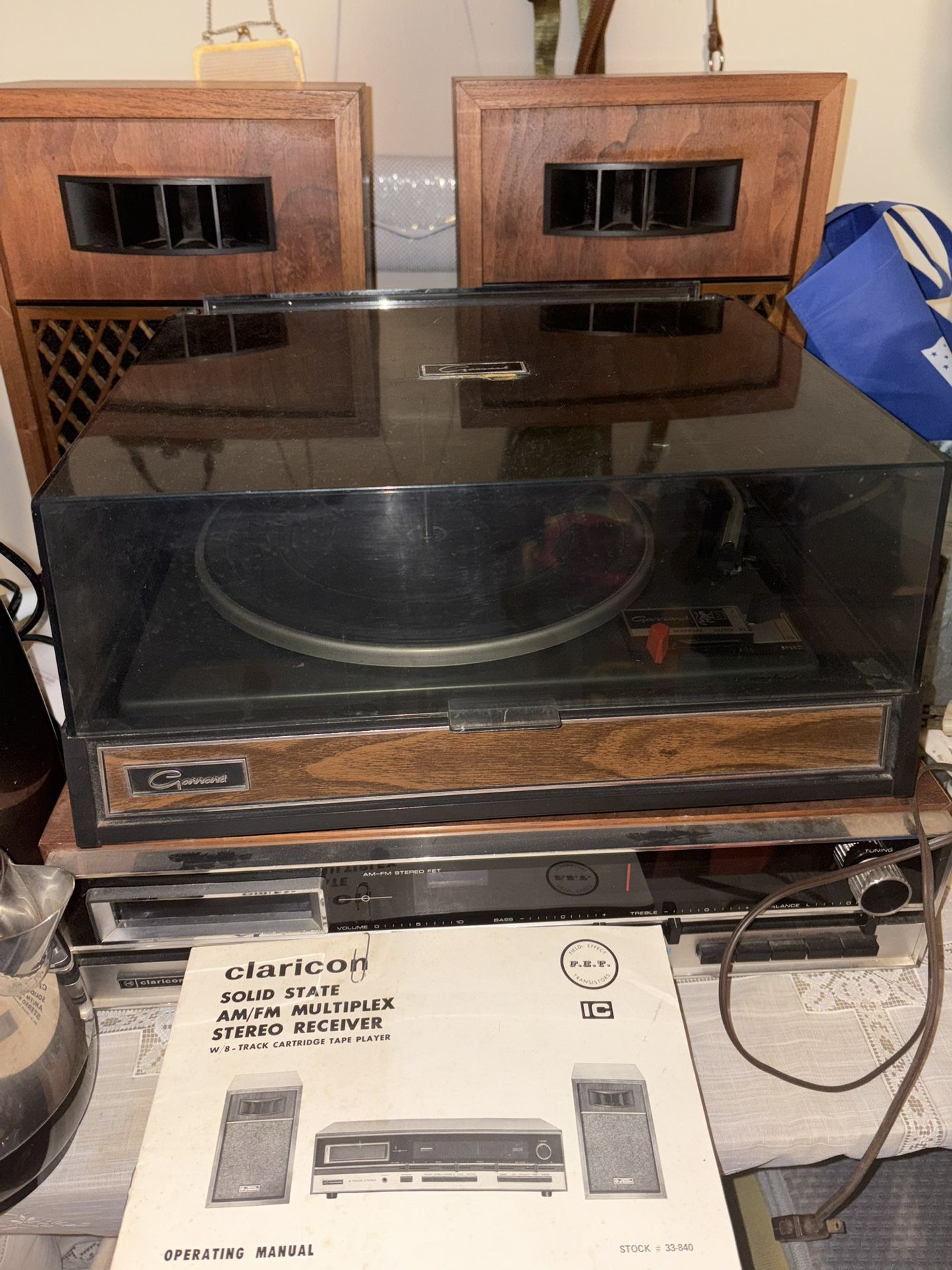 Vintage Record Player/ Records/ Tape Player/tapes
