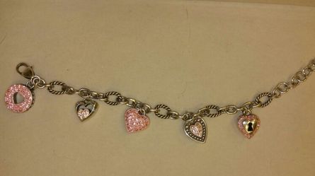 Brighton pink heart charm bracelet