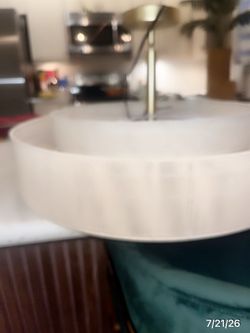 Modern golf 5-light chandelier with cream fabric shade