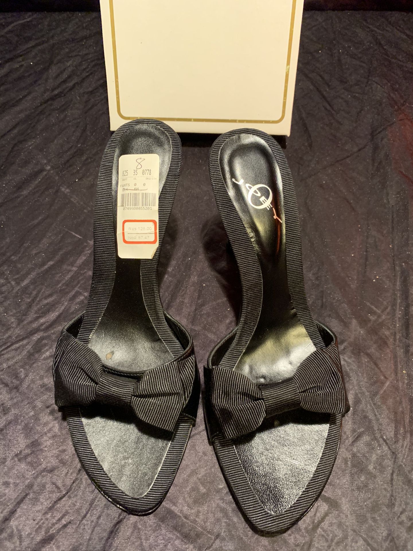 JOEY O Pumps Heel Sandals Black 8 M NIB