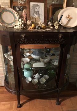 Antique Beveled Glass Curio