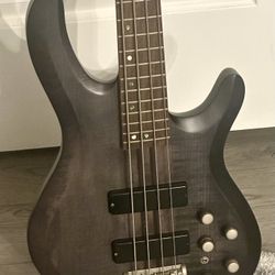 laguna ocean bass guitar. Neck through body. Active electronics, Hipshot hardware, Bartolini pickups