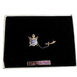 Vintage DeMolay Sterling & 1/20 10K Gold-Filled Fraternal Pin