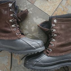 Towne London Fog  Brown Suede And Black Rubber duck Boots Size 9