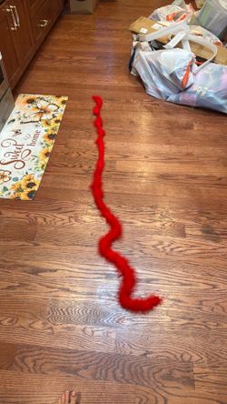 Large red fuzzy decor