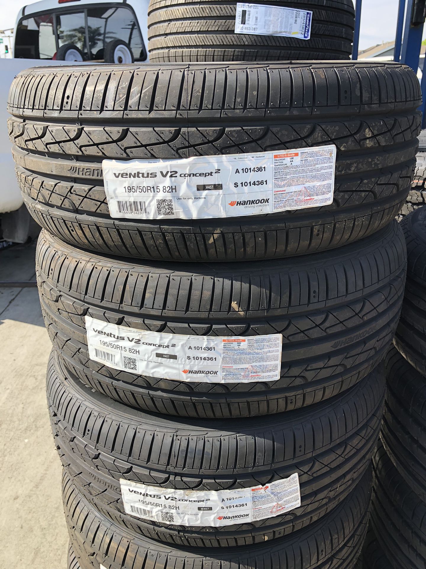 195/50/15 Hankook Set Of 4 New Tires Installed And Baladned 
