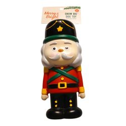 Petsmart Merry & Bright Snow Big Dog Toy Squeak Nutcracker 10" Holiday