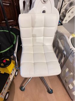 Office Chair PU Leather Desk Chair Ergonomic Computer Chair with Arms Work White