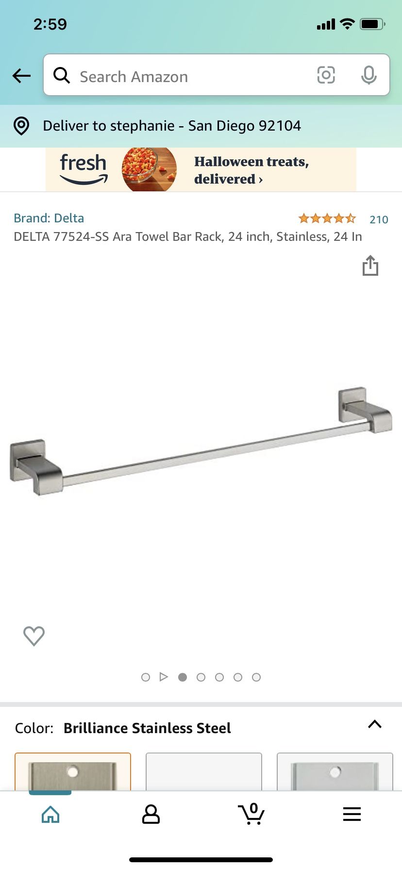 New Delta 24” Towel bar ($10)