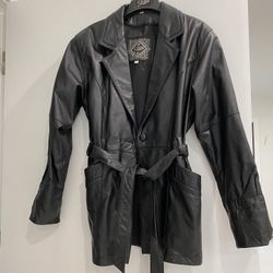 Genuine Leather Jacket With Vest - Small - Black