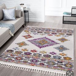 8/10 Colorful Thick Southwestern Design Rug 