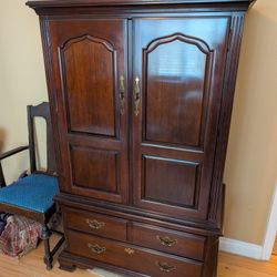 Dark Wood Wardrobe / Dresser / Cabinet 