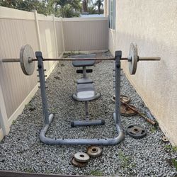 Iron Bench Press Machine With weights
