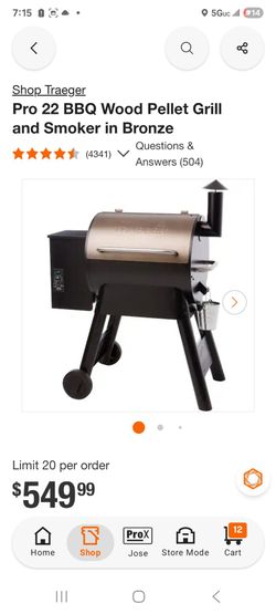 Traeger Pro 22 Wood Pellet Grill and Smoker Bronze