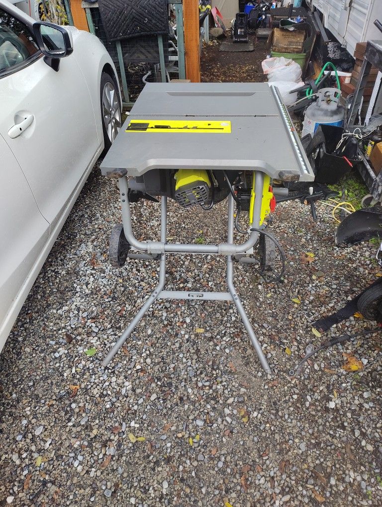  Portable Corded Table Saw With Rolling Stand
