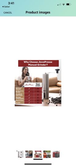 Manual Coffee Bean Grinder with Adjustable Settings Patented