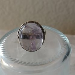 925 Silver Natural Amethyst Ring 