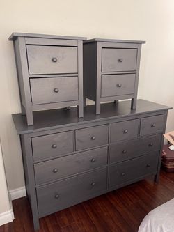 Gray Dresser & Bedside Table Set