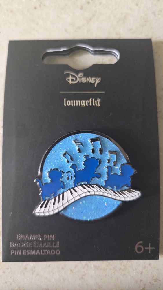 Loungefly Disney The Aristocats Kitten Silhouettes Piano Enamel Pin Blue
