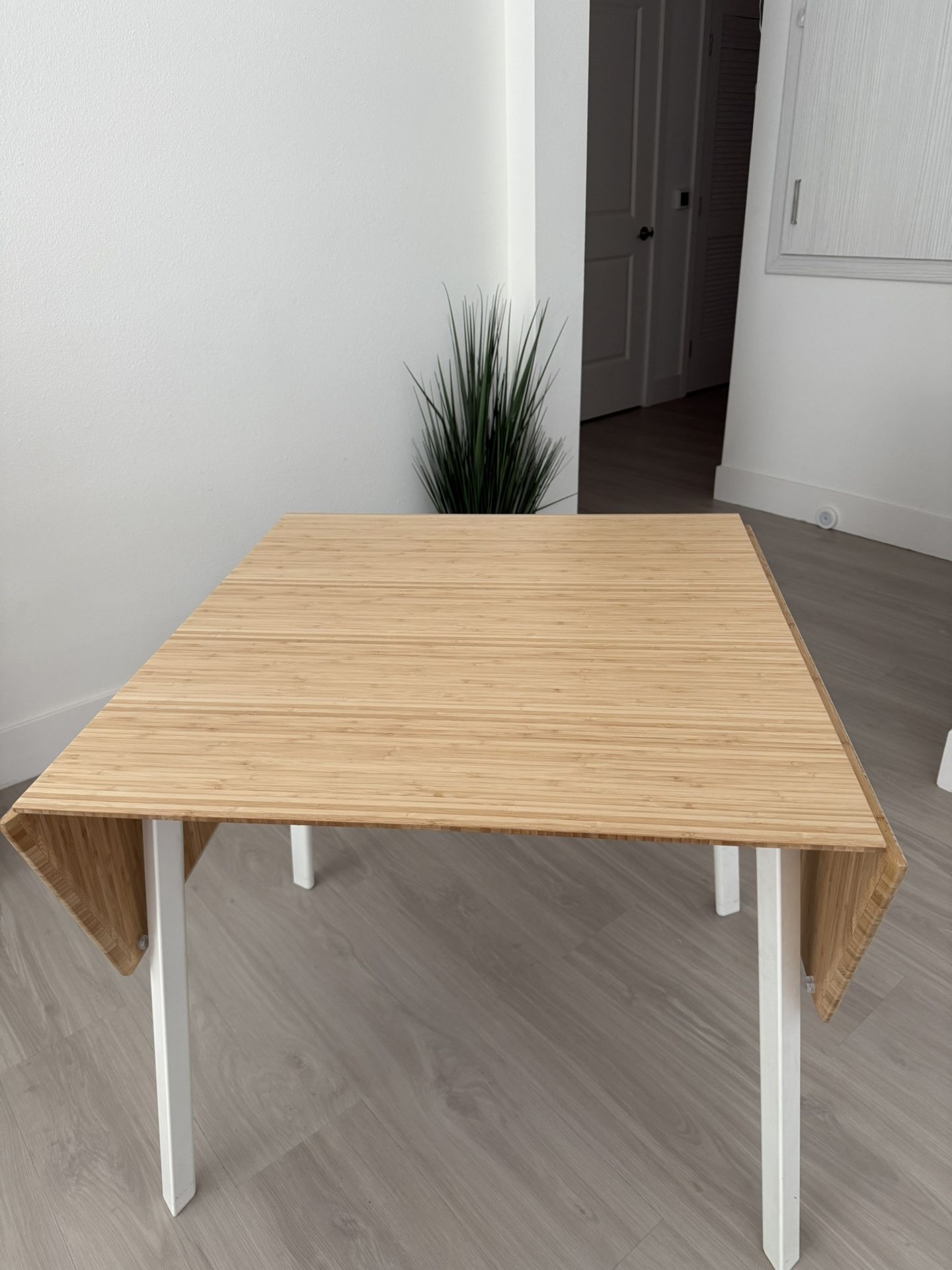 Drop Leaf Table - Bamboo/White 