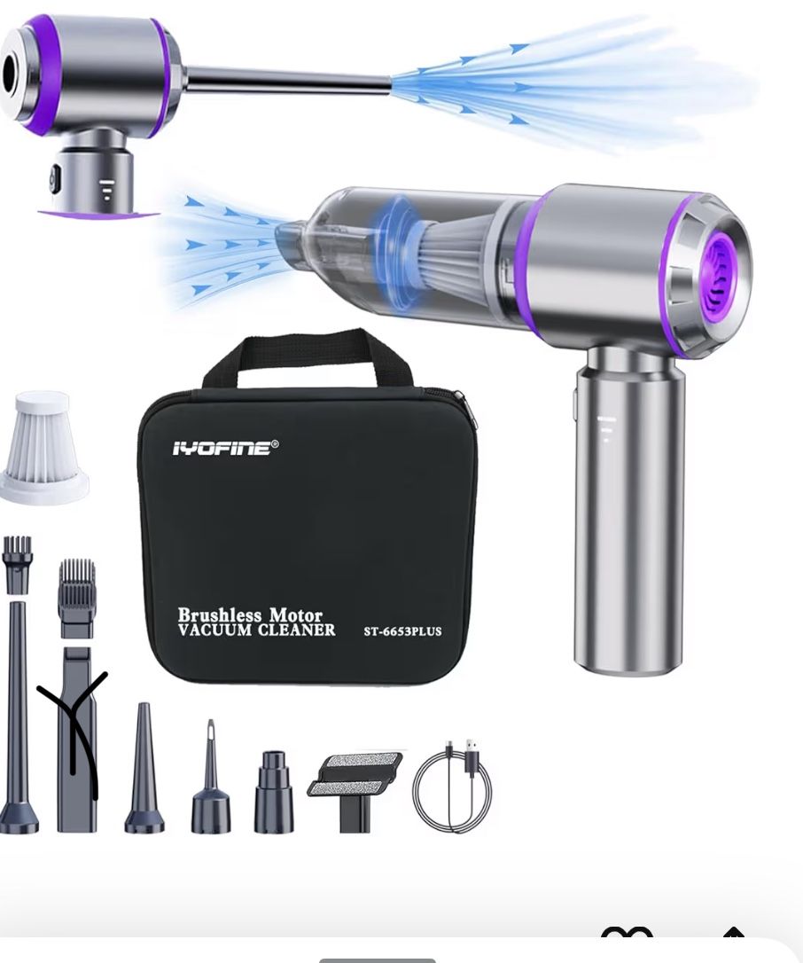 Vacuum/Air Duster 80,000RPM Super Power Mini Car Vacuum Cleaner 4-in-1 air Blower Gun Air Duster & Air Blower & Pump Hand Electric air Duster Handheld