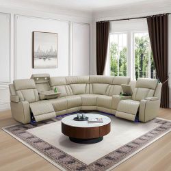 New Beige Power Reclining Couch