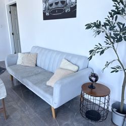 Grey Mid-Century Modern Futon Couch – $180 - Great Deal!