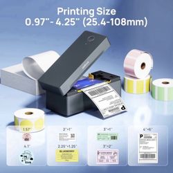 New Bluetooth Thermal Shipping Label Printer, Wireless 4x6 Shipping Label Printer for Small Business, Support iOS, Android, Windows and Mac, Compatibl