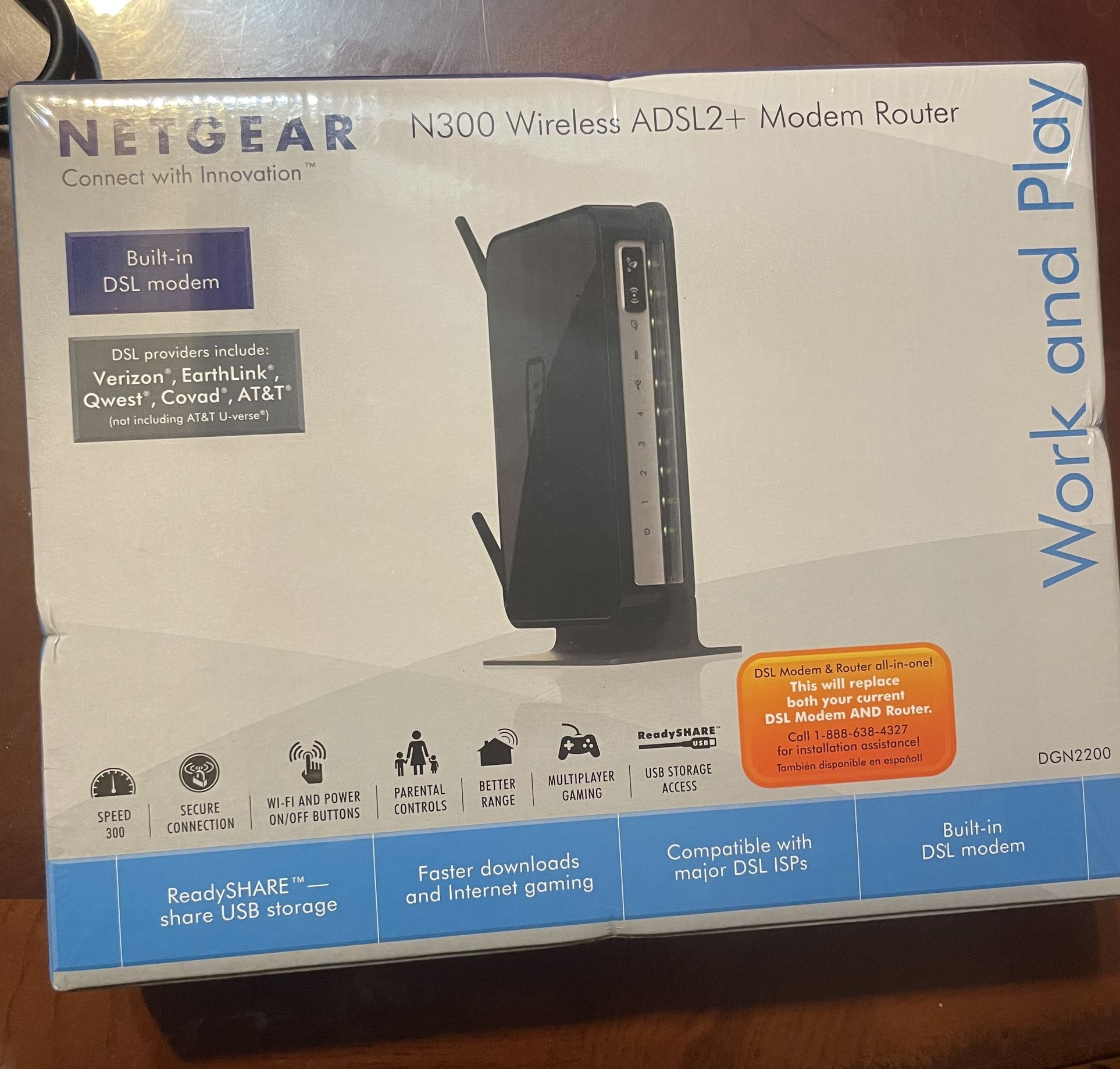 Netgear N300 WiFi DSL Modem Router (DGN2200)