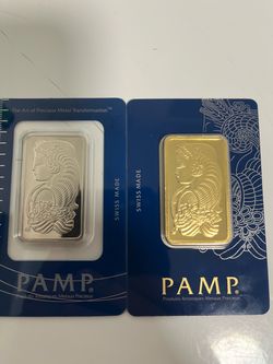COLLECTIBLES $150 FOR BOTH PAMP Suisse Lady Fortuna Gold & Silver Bars