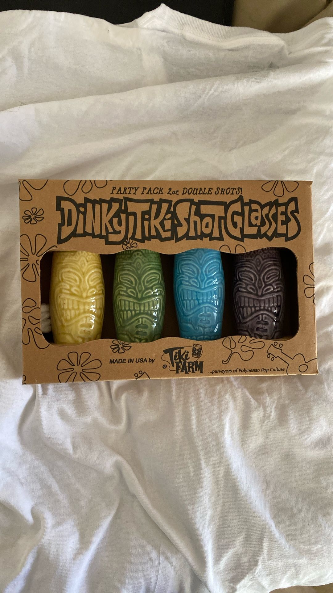Dinky Tiki Shot Glasses Vintage New 
