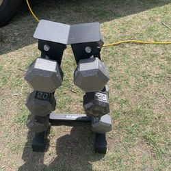 Dumb Bells And Rack 