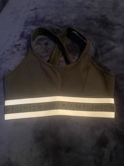 Fashion Nova Black Sports Bra with White Contrast Band