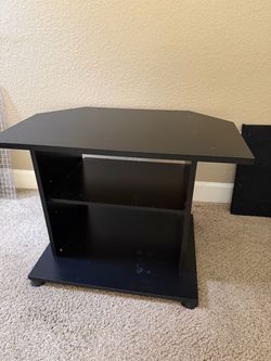 Black Corner TV Stand with Shelves