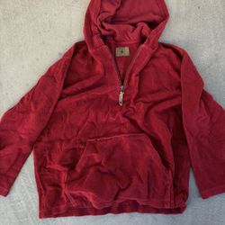Vintage Red Quarter Zip Jacket, Mens 