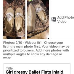 Girls Dressy  Ballet Flat Shoes 