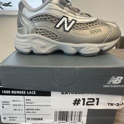 New Balance 1000 Bungee Lace Toddler Size 6C Gray/Silver NEW w/ Box (IV1000NK)