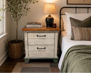 Vintage Refinished 2-Drawer Nightstand / Accent Chest