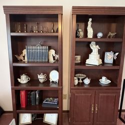 ✨ Beautiful Solid Wood Bookcases with Storage – Set of 2 ✨