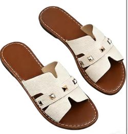 7 size, pls choose white or black. White is :Women's Flat Slide Sandals, White, Open Toe with Gold Studded Detail, Casual Summer Slip-On;Black is :Wom