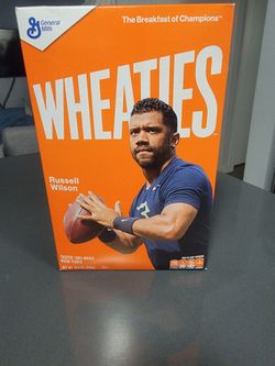 RUSSELL WILSON #3 - WHEATIES CEREAL BOX - SEALED - SEATTLE SEAHAWKS