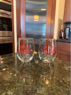 Collectible Pair of stemless wine glasses Chateau Ste Michelle