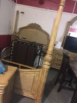 King Sized Bed Frame and 2 drawers