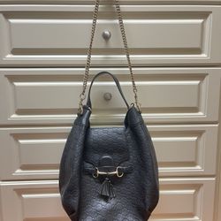 Gucci Emily Guccissima Leather Hobo Bag, Black