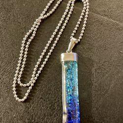 Glass Pendant On Sterling Silver Chain 