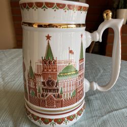 Large Vintage Russian Porcelain Beer Stein