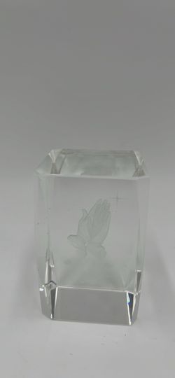 Crystal Praying Hands Paperweight