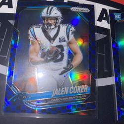 Panini Prizm Quinn Ewers, Jalen Coker, & Khalil Mack Blue And Black Checkerboard 