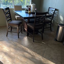 Counter Height, Dining Table With Five Chairs Very Sturdy